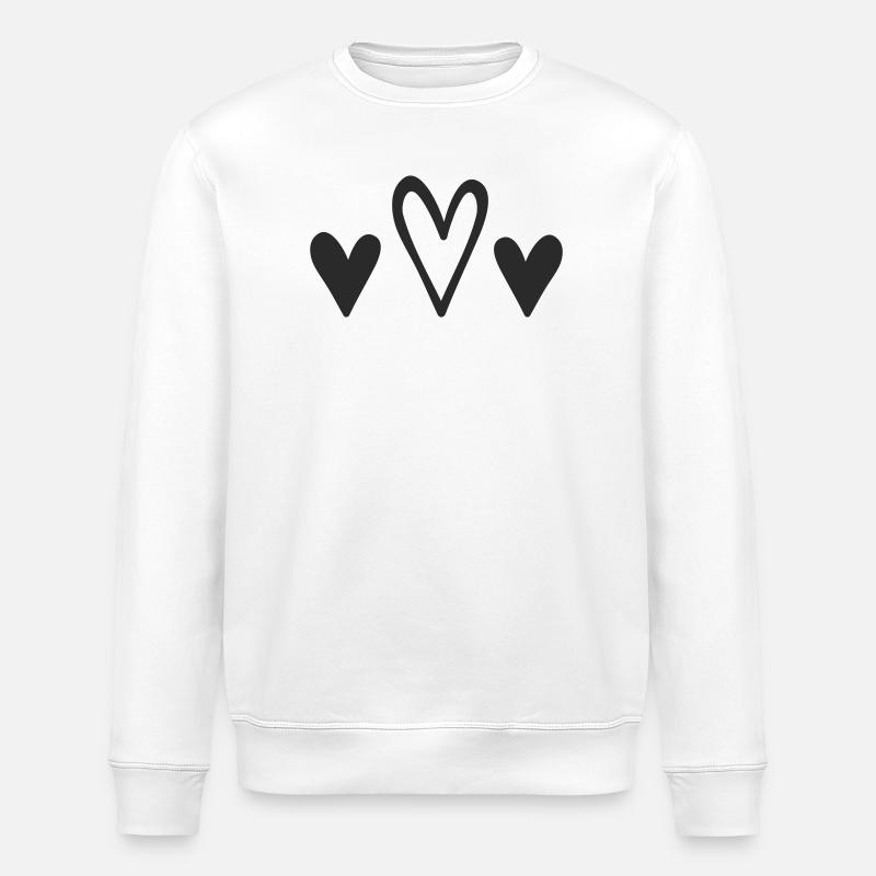 Drei Herzen Design - Stanley/Stella Unisex Bio-Sweatshirt ROLLER - Weiß