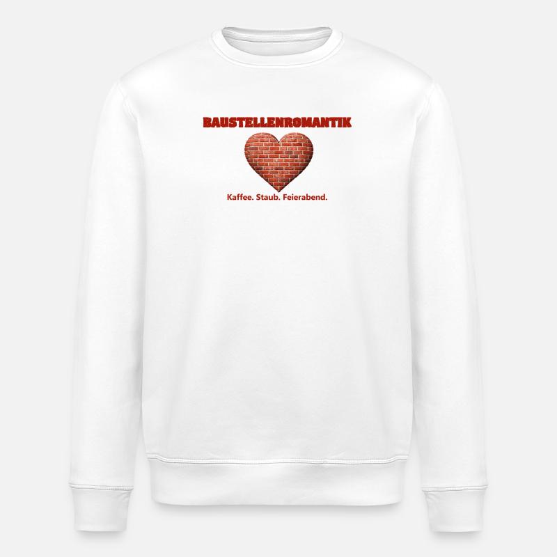 Construction site romance - Stanley/Stella ROLLER Unisex Organic Sweatshirt - white