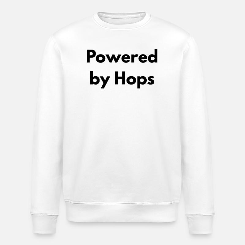 Powered by Hops - Stanley/Stella ROLLER Unisex Organic Sweatshirt - white