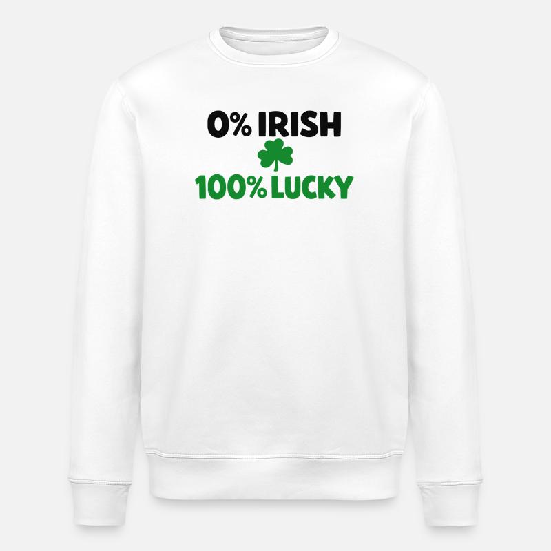 0 % Iren, 100 % Glück - Stanley/Stella Unisex Bio-Sweatshirt ROLLER - Weiß