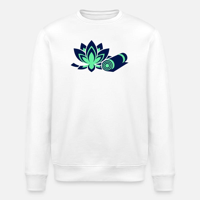 Yogamatte Lotusblume Kompakt - Stanley/Stella Unisex Bio-Sweatshirt ROLLER - Weiß