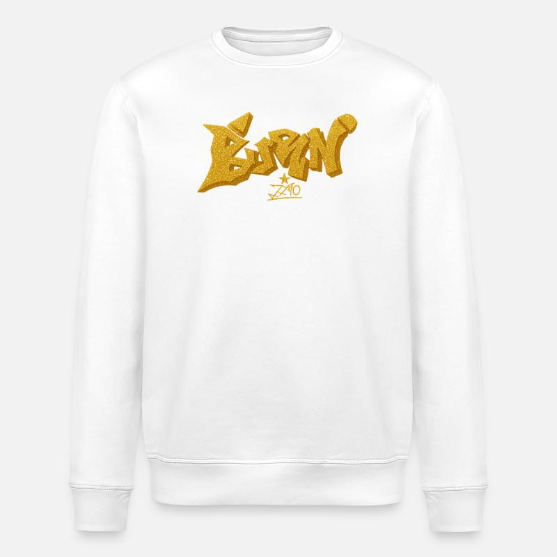 Gold Glitzer Graffiti BANG Design - Stanley/Stella Unisex Bio-Sweatshirt ROLLER - Weiß