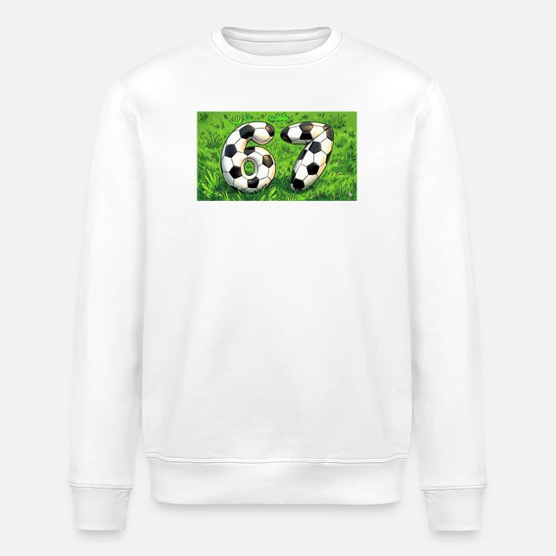 Six Seven Fußball Design  - Stanley/Stella Unisex Bio-Sweatshirt ROLLER - Weiß