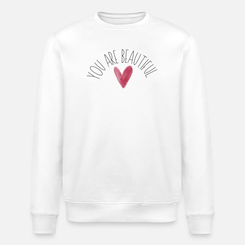 Cœur aquarelle - Sweat bio ROLLER Stanley/Stella Unisexe - blanc