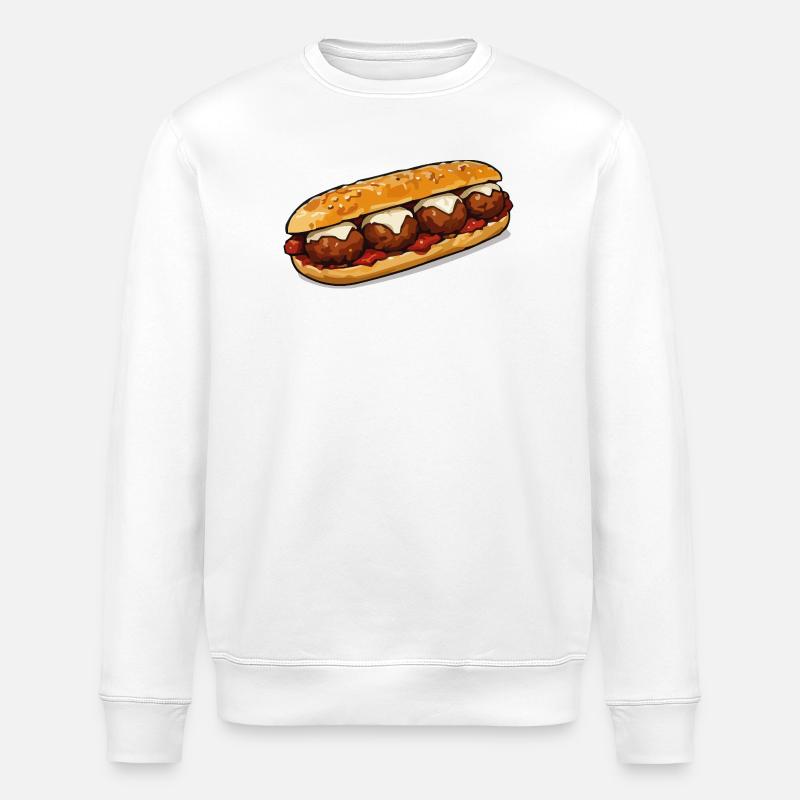 Baguette grill - Stanley/Stella ROLLER Unisex Organic Sweatshirt - white