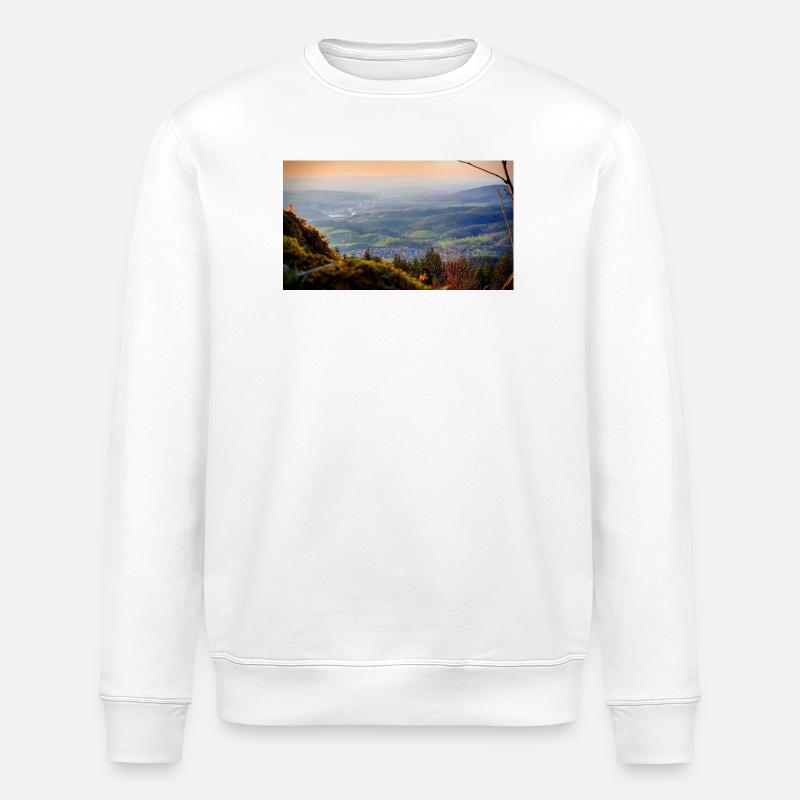 Evening panorama mountain landscape - Stanley/Stella ROLLER Unisex Organic Sweatshirt - white
