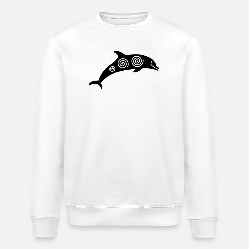 Dolphin - Stanley/Stella ROLLER Unisex Organic Sweatshirt - white