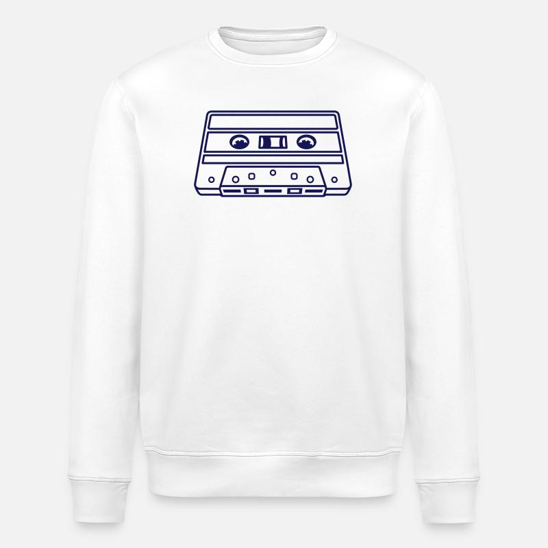 Kassette Perspektive – Retro Mixtape Design - Stanley/Stella Unisex Bio-Sweatshirt ROLLER - Weiß