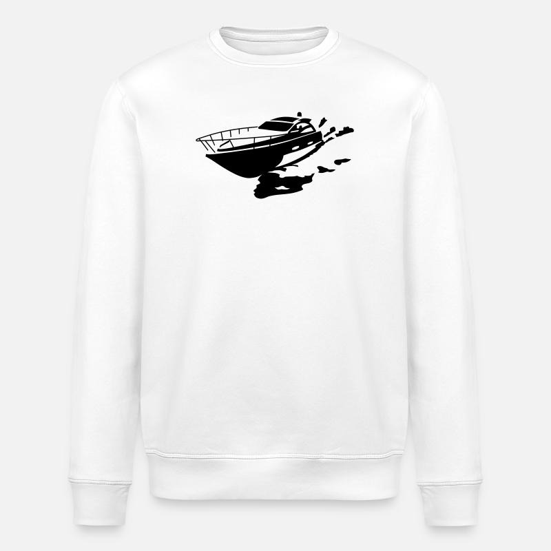 Motorboot - Stanley/Stella Unisex Bio-Sweatshirt ROLLER - Weiß