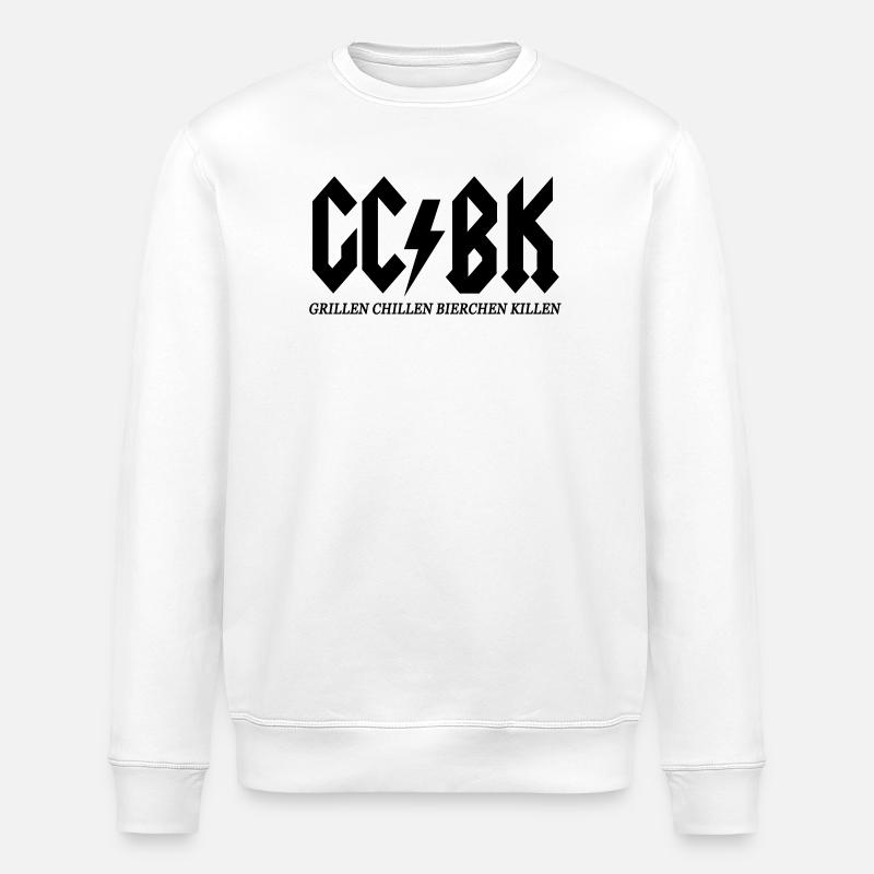 Grillen Chillen Bierchen Killen - Stanley/Stella Unisex Bio-Sweatshirt ROLLER - Weiß