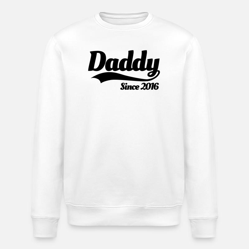 Daddy since 2016 - Stanley/Stella ROLLER Unisex Organic Sweatshirt - white