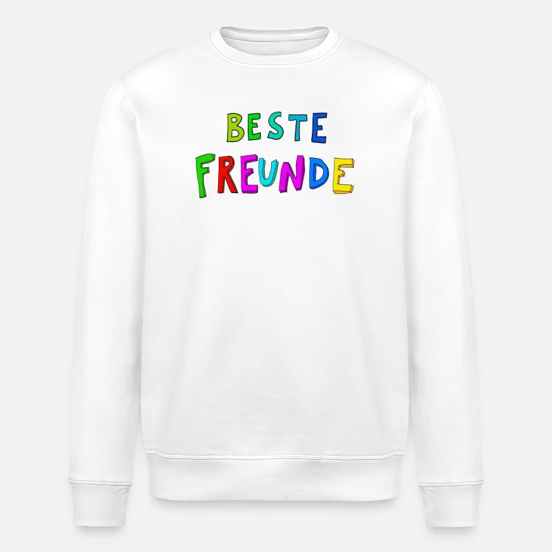 Beste Freunde Farbexplosion - Stanley/Stella Unisex Bio-Sweatshirt ROLLER - Weiß