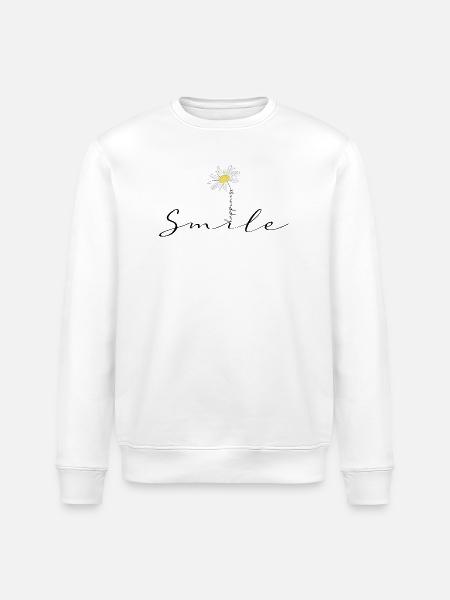Smile happiness flower Marguerite original - Stanley/Stella ROLLER Unisex Organic Sweatshirt - white