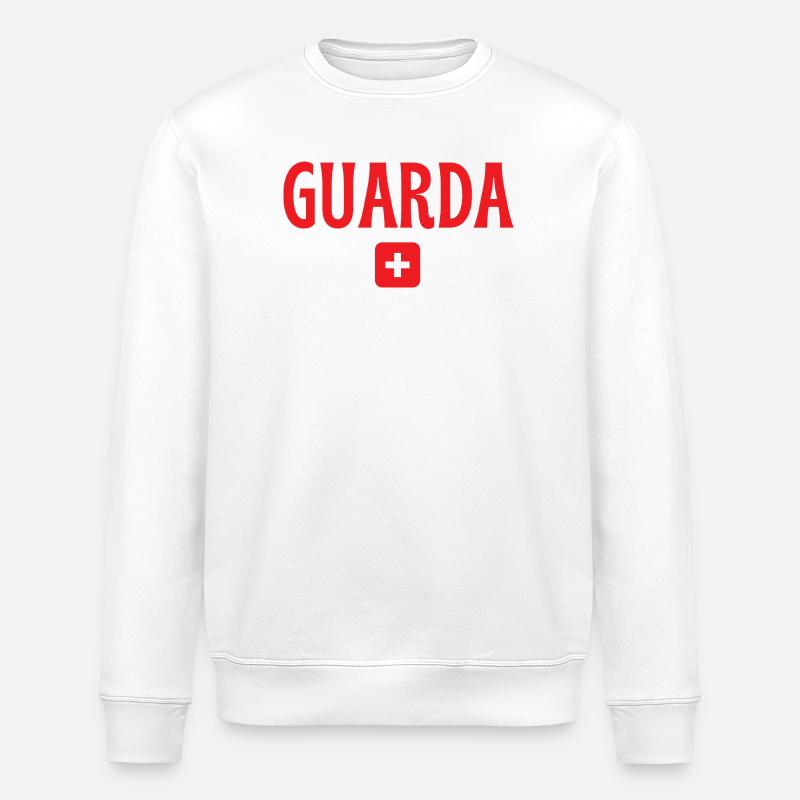 Guarda Switzerland Flag - Stanley/Stella ROLLER Unisex Organic Sweatshirt - white