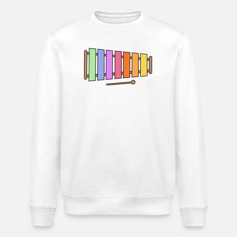 Xylophon, bunte Grafik - Stanley/Stella Unisex Bio-Sweatshirt ROLLER - Weiß