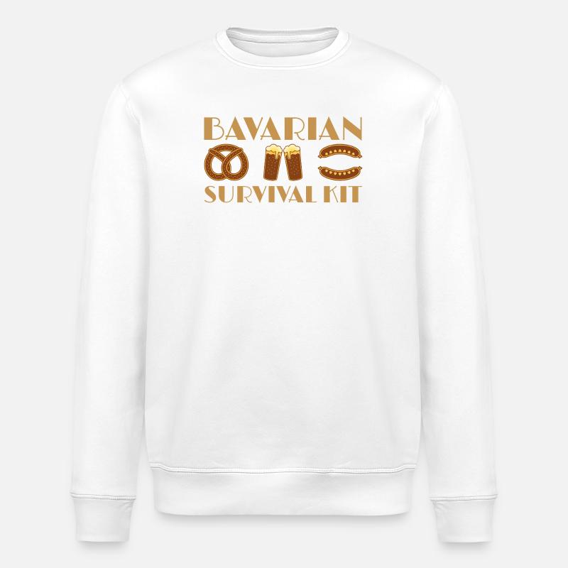 Bayerischer Bier- und Wurst-Wander-Design - Stanley/Stella Unisex Bio-Sweatshirt ROLLER - Weiß