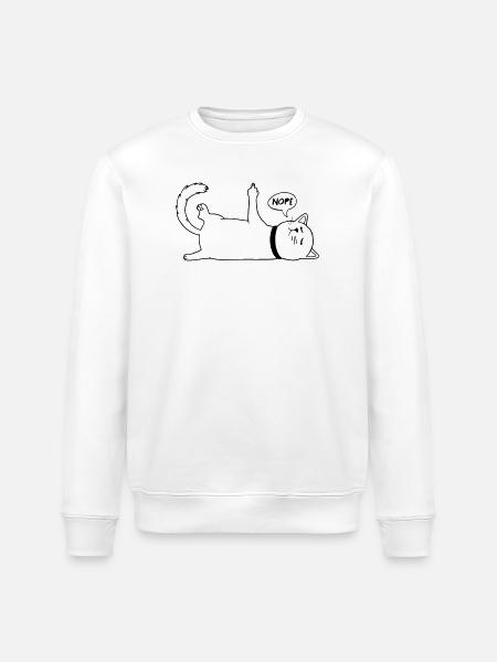 Lazy Cat Cat Lover Cat Owner Saying - Stanley/Stella ROLLER Unisex Organic Sweatshirt - white