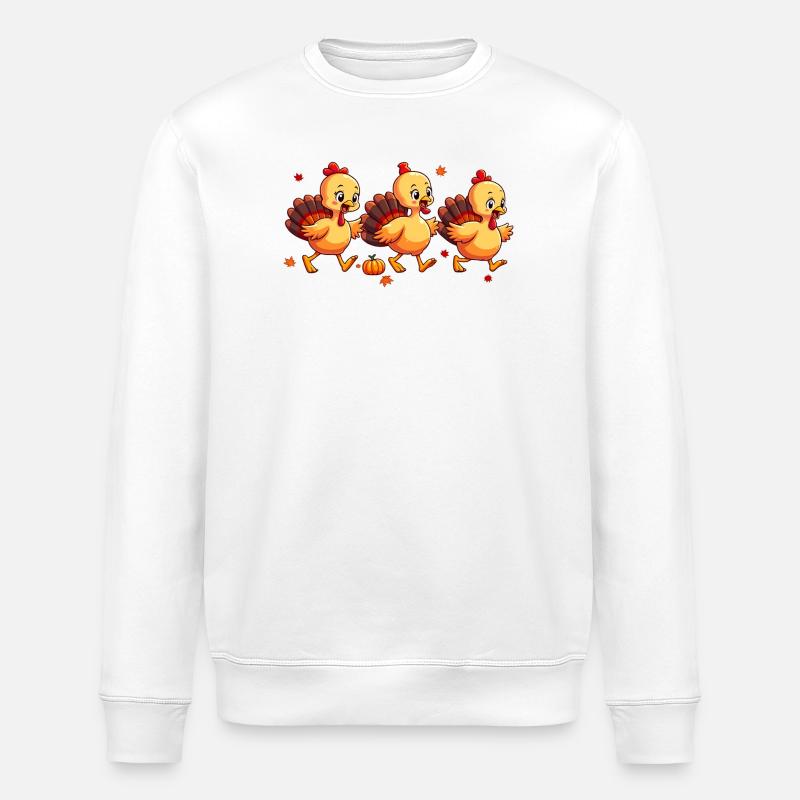 Bébé dinde de Thanksgiving - Sweat bio ROLLER Stanley/Stella Unisexe - blanc