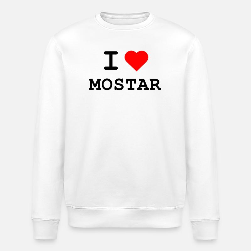 I love Mostar - Ich liebe Mostar - Stanley/Stella ROLLER Unisex Organic Sweatshirt - white