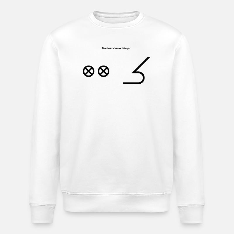 Proue Proue - Capitaine des voiliers nautiques - Sweat bio ROLLER Stanley/Stella Unisexe - blanc