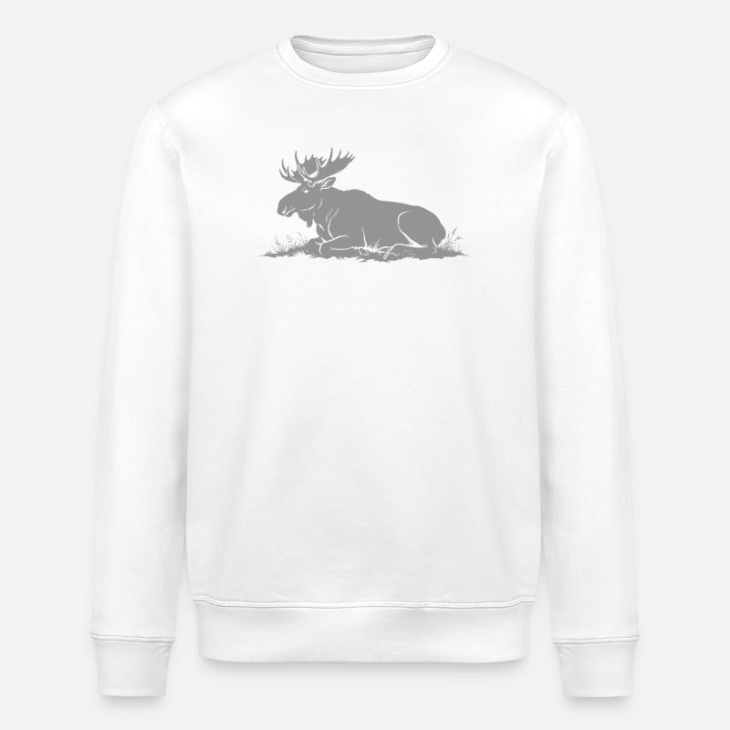 Elch - Stanley/Stella Unisex Bio-Sweatshirt ROLLER - Weiß