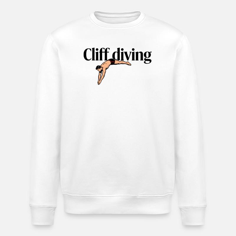 cliff diving - Stanley/Stella ROLLER Unisex Organic Sweatshirt - white