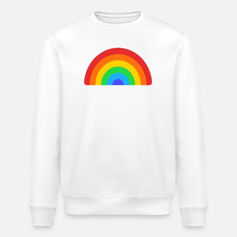 Retro Rainbow Arc - Stanley/Stella Unisex Bio-Sweatshirt ROLLER - Weiß