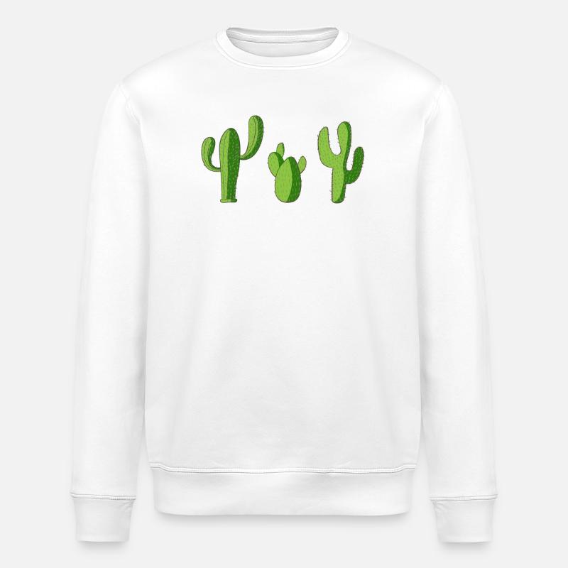 cactus - Stanley/Stella ROLLER Unisex Organic Sweatshirt - white