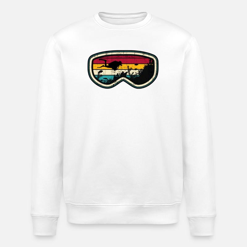 Retro Diver Sunset Silhouette - Sweat bio ROLLER Stanley/Stella Unisexe - blanc