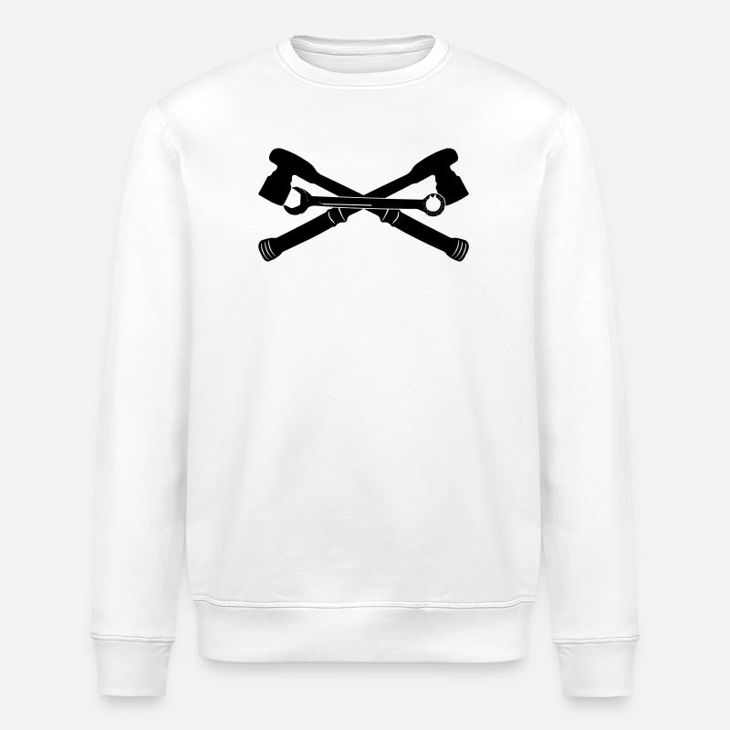 Mechanic tools - Stanley/Stella ROLLER Unisex Organic Sweatshirt - white