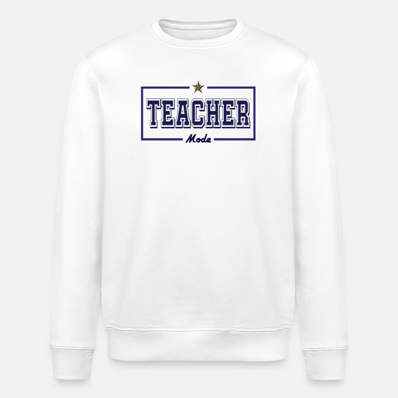 Teacher mode - Stanley/Stella ROLLER Unisex Organic Sweatshirt - white