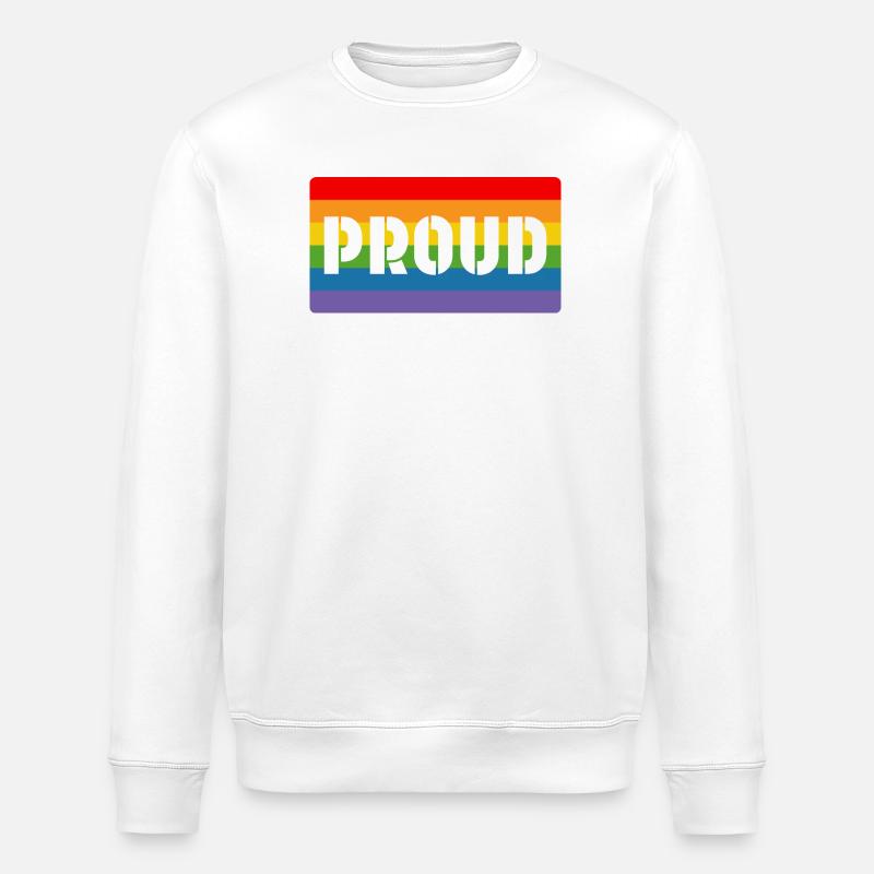 Rainbow proud - Stanley/Stella ROLLER Unisex Organic Sweatshirt - white