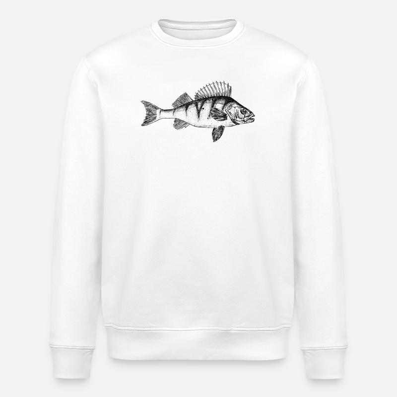 Barsch Perch Motiv - Stanley/Stella Unisex Bio-Sweatshirt ROLLER - Weiß