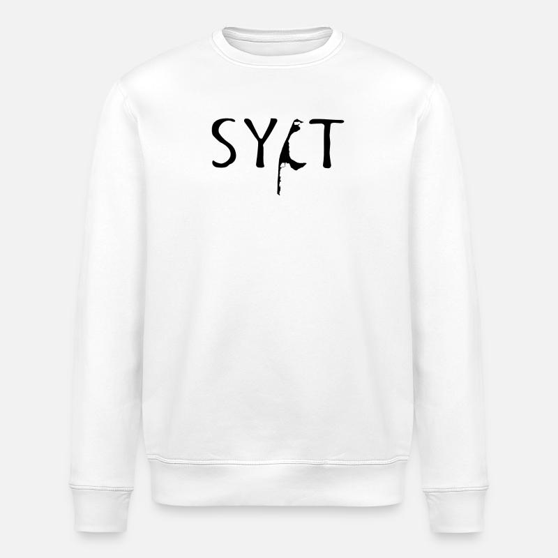 Sild ord sort - Stanley/Stella økologisk unisex-sweatshirt ROLLER - hvid