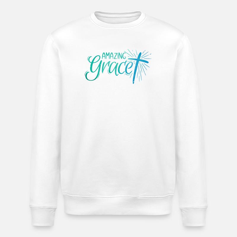 Lettrage Amazing Grace - Sweat bio ROLLER Stanley/Stella Unisexe - blanc
