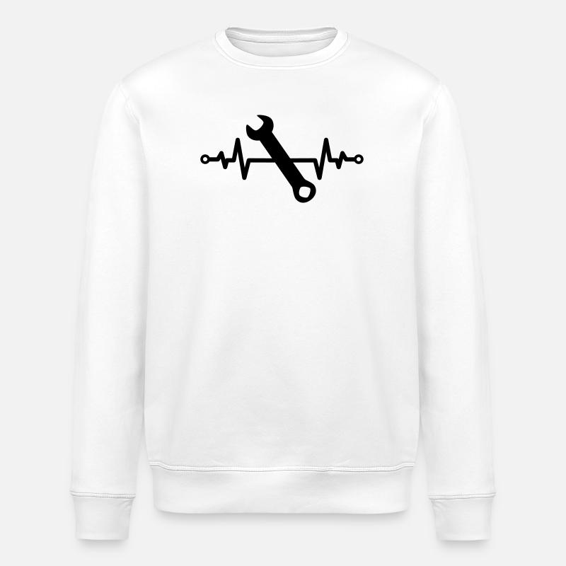 Geschenkidee Handwerk Maulschlüssel - Stanley/Stella Unisex Bio-Sweatshirt ROLLER - Weiß