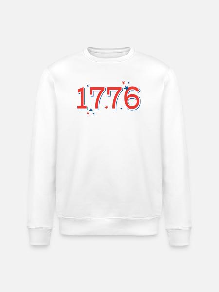 Rot-BlauSterneCelebrationDesign - Stanley/Stella Unisex Bio-Sweatshirt ROLLER - Weiß