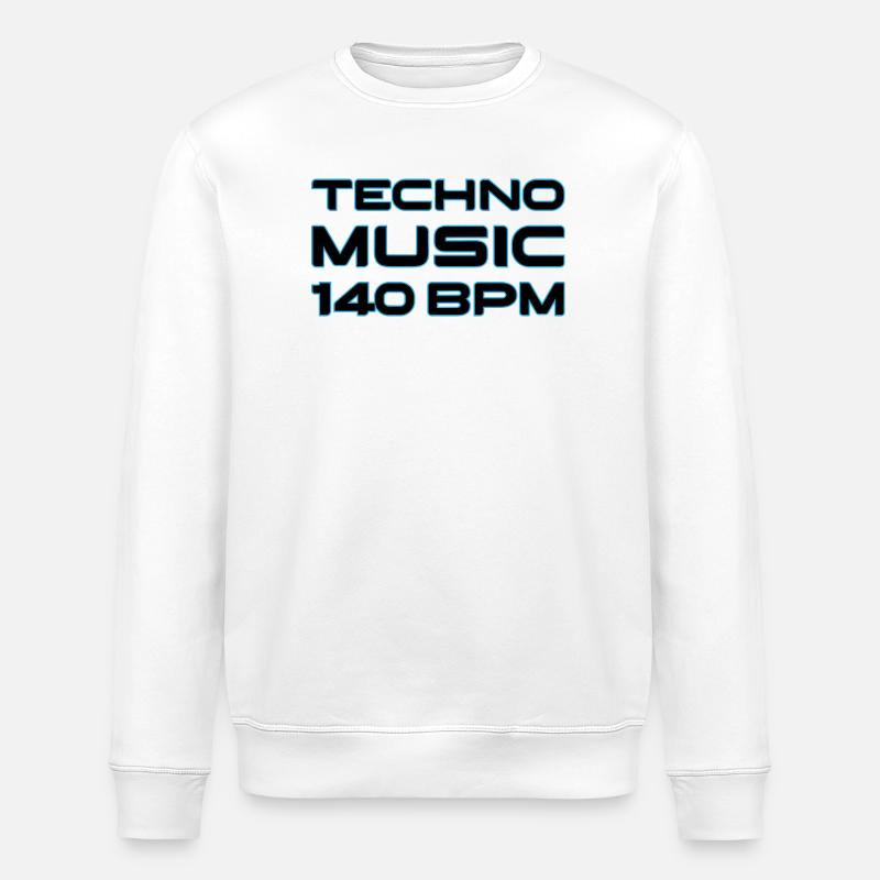 Techno Neon 140 BPM - Stanley/Stella Unisex Bio-Sweatshirt ROLLER - Weiß