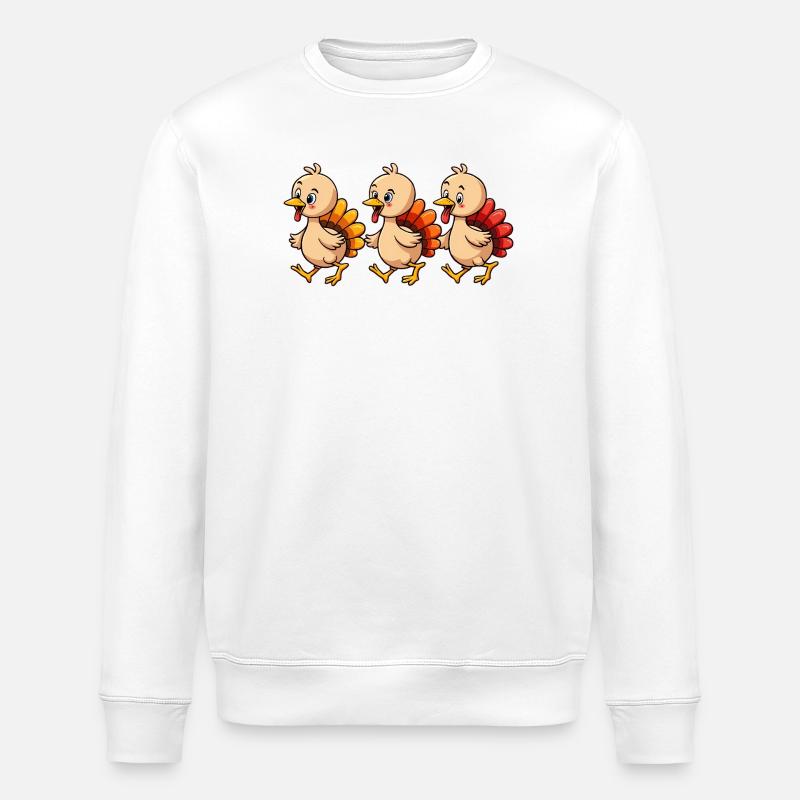 Bébé dinde de Thanksgiving - Sweat bio ROLLER Stanley/Stella Unisexe - blanc