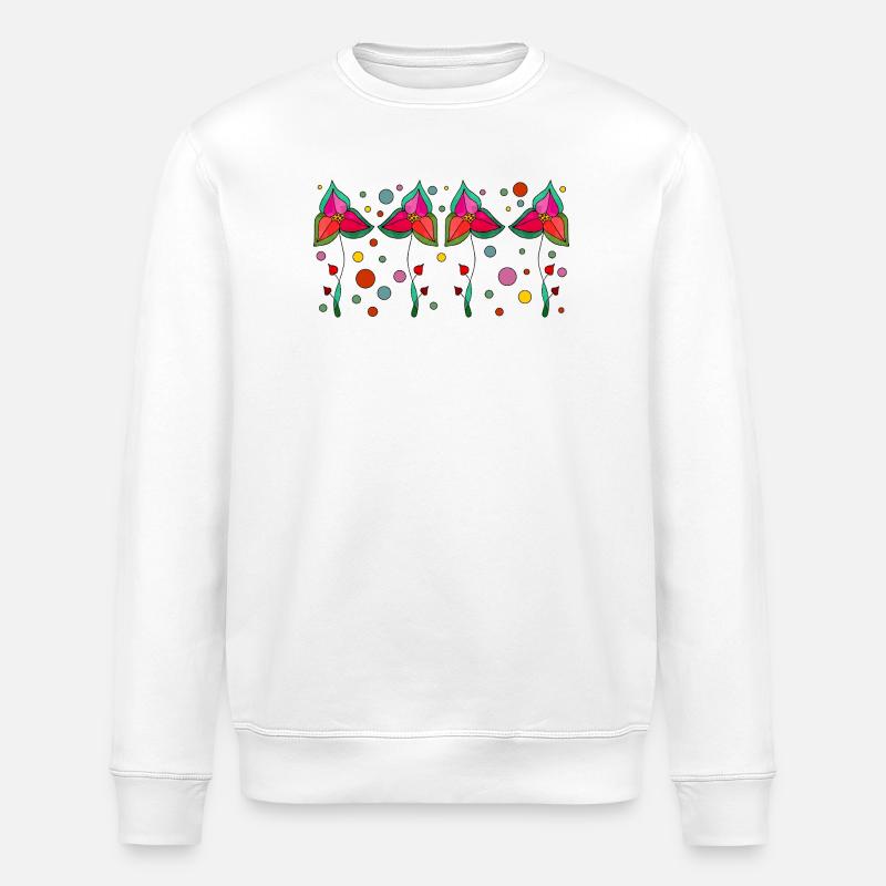 Flowers - Stanley/Stella ROLLER Unisex Organic Sweatshirt - white