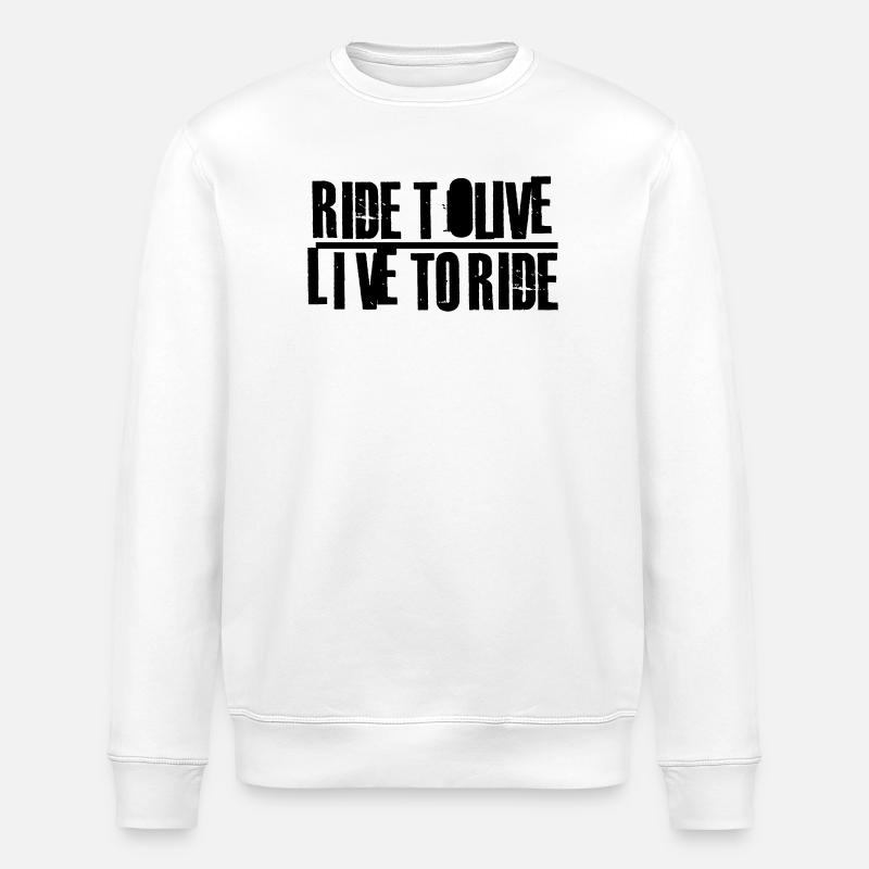 ride to live - Stanley/Stella Unisex Bio-Sweatshirt ROLLER - Weiß