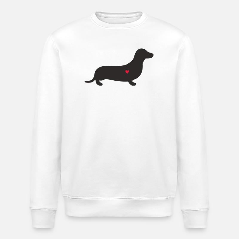 Silhouette du Cœur de Teckel - Sweat bio ROLLER Stanley/Stella Unisexe - blanc