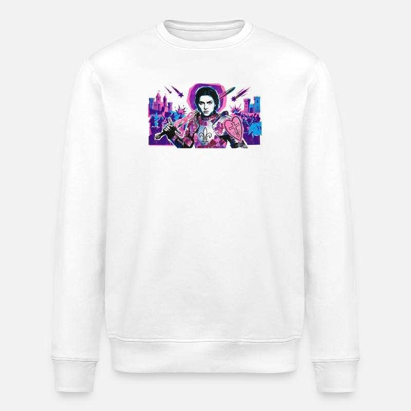 Neonritter mit Herzschild - Stanley/Stella Unisex Bio-Sweatshirt ROLLER - Weiß