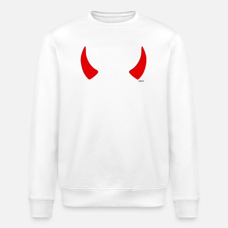 cornes rouges - Sweat bio ROLLER Stanley/Stella Unisexe - blanc