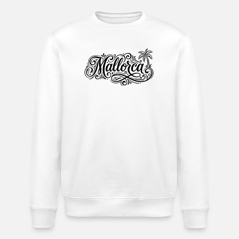 Mallorca Schrift Palmen - Stanley/Stella Unisex Bio-Sweatshirt ROLLER - Weiß