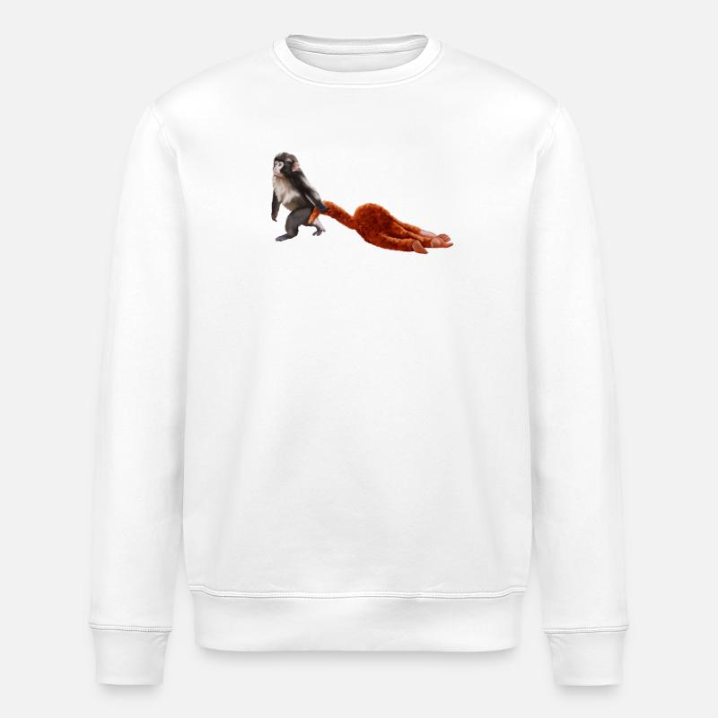 Punch - le petit singe - Sweat bio ROLLER Stanley/Stella Unisexe - blanc