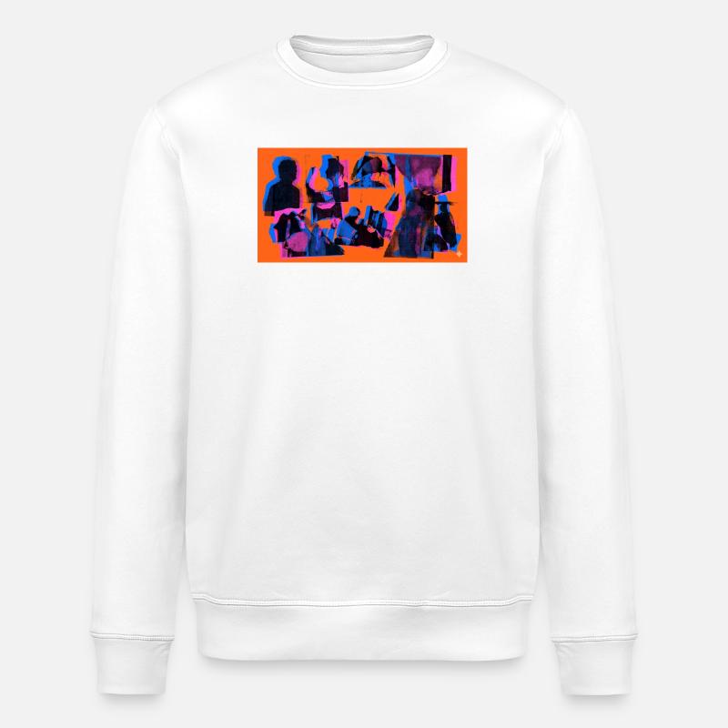 Collage Pop Silhouetten - Stanley/Stella Unisex Bio-Sweatshirt ROLLER - Weiß
