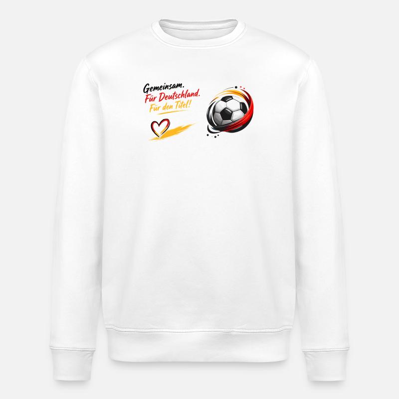 Gemeinsam Fußball Herzdesign - Stanley/Stella Unisex Bio-Sweatshirt ROLLER - Weiß