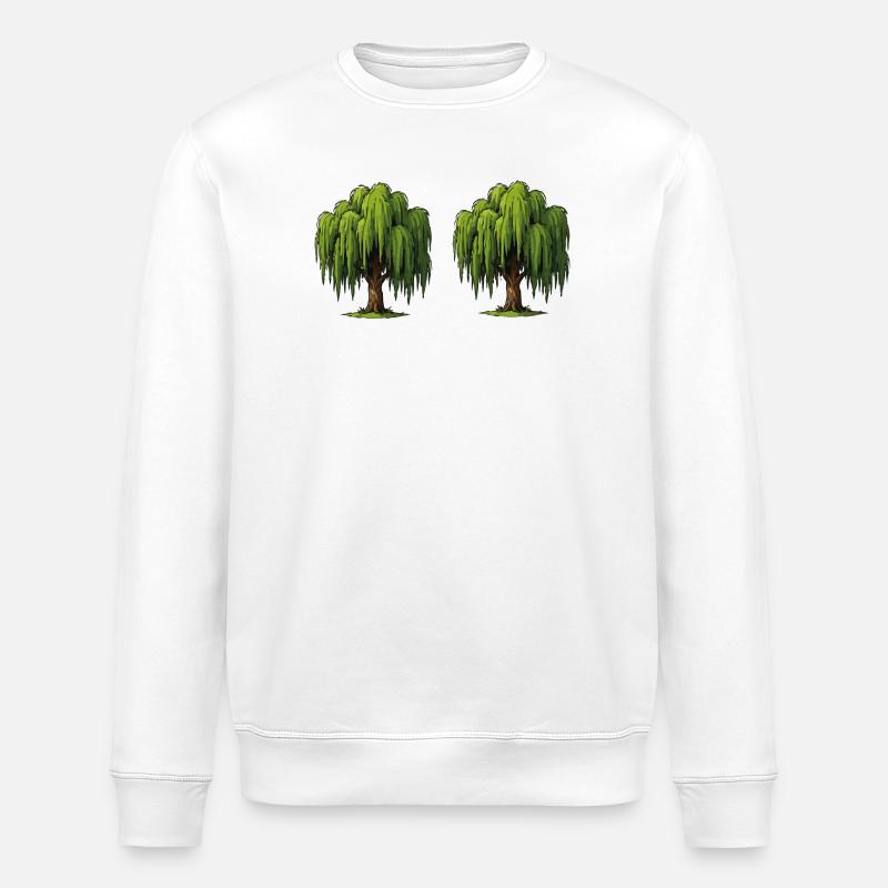 Double Willow Tree Scene - Stanley/Stella ROLLER Unisex Organic Sweatshirt - white