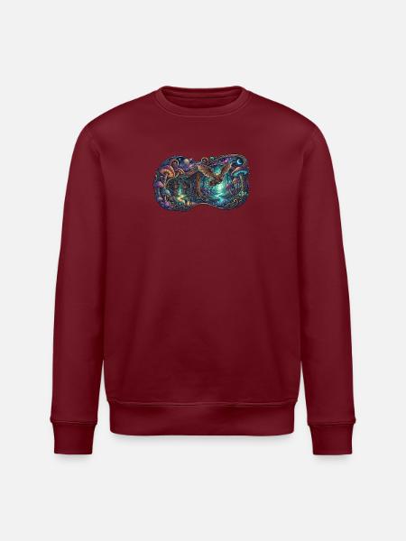 Nachtwald Drachenpfad - Stanley/Stella Unisex Bio-Sweatshirt ROLLER - Weiß